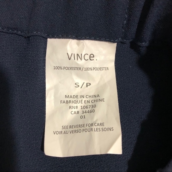 Vince Cropped Tapered Leg Trousers Slouchy Navy Blue Size Small VX19420799 - Picture 10 of 10